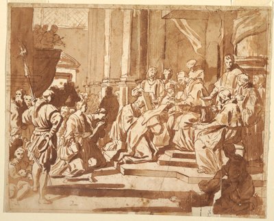 Clemente XI che veste sua nipote come suora da Francesco Solimena