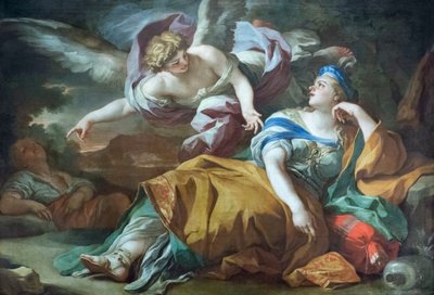 Agar e Ismaele nel deserto confortati da un angelo da Francesco Solimena