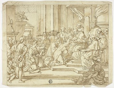 Il Papa benedice la suora da Francesco Solimena