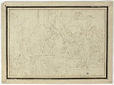 Sovrano che riceve la signora da Francesco Solimena