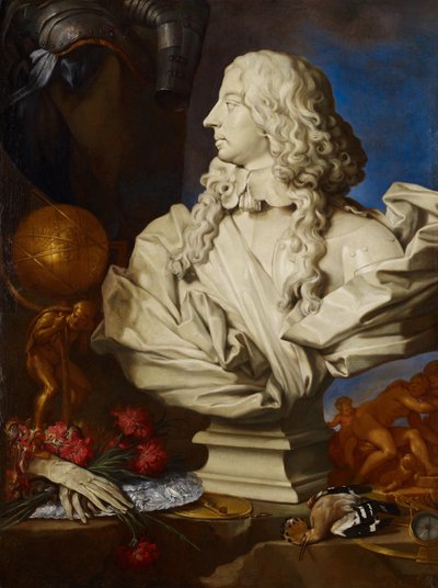 Natura morta allegorica con busto di Bernini di Francesco I d
