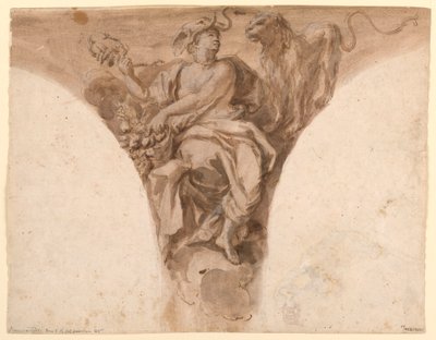 Africa, Progetto per un Pendentivo nel Vestibolo Battesimale di San Pietro, Roma da Francesco Trevisani