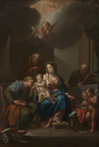 Schizzo di presentazione per La Sacra Famiglia con i santi Anna, Gioacchino e Giovanni Battista..., c. 172 da Francesco Trevisani