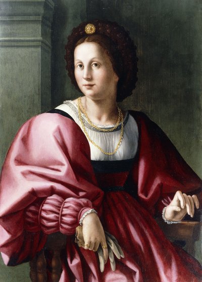 Ritratto di una Signora, seduta a tre quarti, con un Guanto in Mano da Francesco Ubertini Bacchiacca