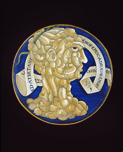 Piatto con una testa composita di peni, c.1536 da Francesco Urbini