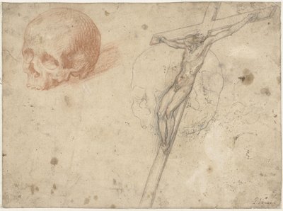 Schizzo di crocifisso e teschio da Francesco Vanni