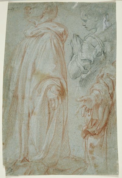 Tre studi per il Cristo risorto adorato da una santa e San Silvestro Gozzalini, 1607 da Francesco Vanni