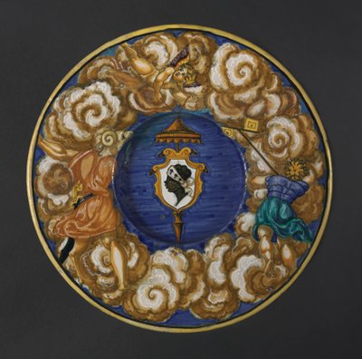 Piatto con le armi della famiglia Pucci da Francesco Xanto Avelli