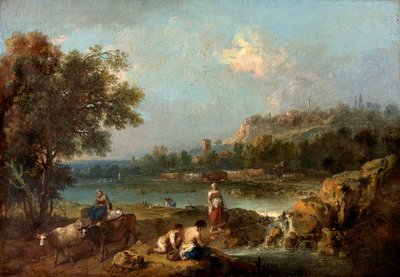 Scena Fluviale con Contadini da Francesco Zuccarelli