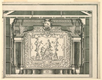 Sezione Trasversale, Proscenio e Sipario, Teatro Filarmonico, Verona da Francesco Zucchi