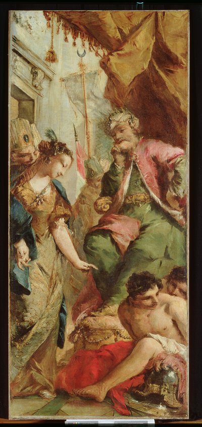 Sofronia chiede al re saraceno Aladino di liberare i prigionieri cristiani da Francesco and/or Gian Antonio (1699 1761) Guardi