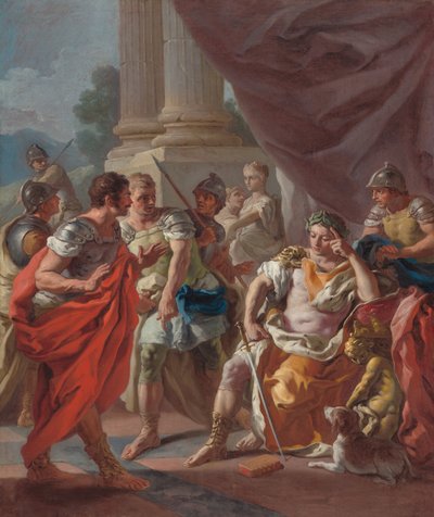 Alessandro che condanna la falsa lode da Francesco de Mura