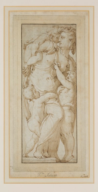 Studio di una Donna e Putti da Francesco de Rossi (follower of) Salviati