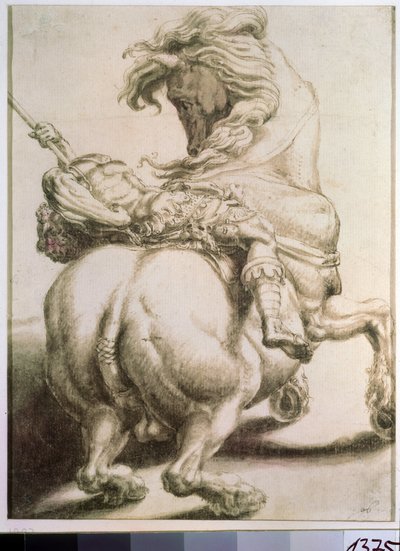 Cavaliere trafitto da una lancia da Francesco de Rossi Salviati