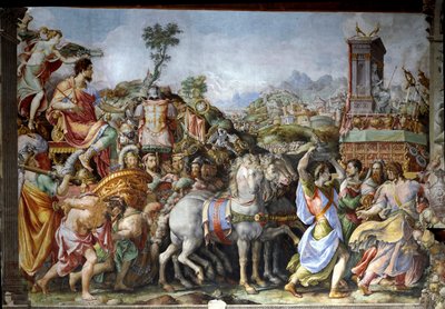 Il trionfo di Marco Furio Camillo, generale e statista romano (affresco) da Francesco de Rossi Salviati