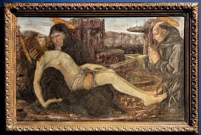 Lamentazione con cliente mostrato come San Francesco, di Francesco del Cossa da Francesco del Cossa