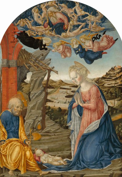La Natività, con Dio Padre circondato da angeli e cherubini da Francesco di Giorgio Martini