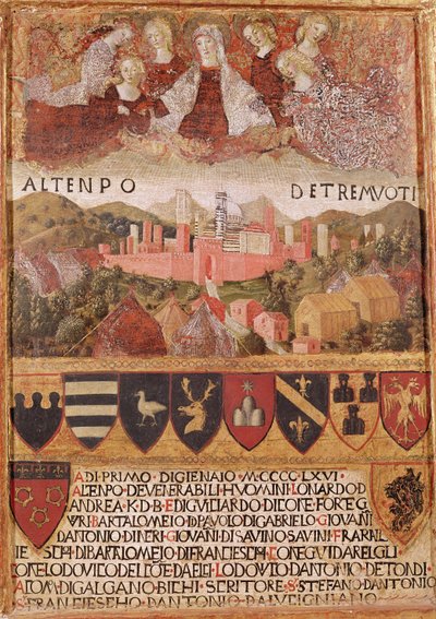 La Vergine protegge Siena dai terremoti nel 1466 da Francesco di Giorgio Martini