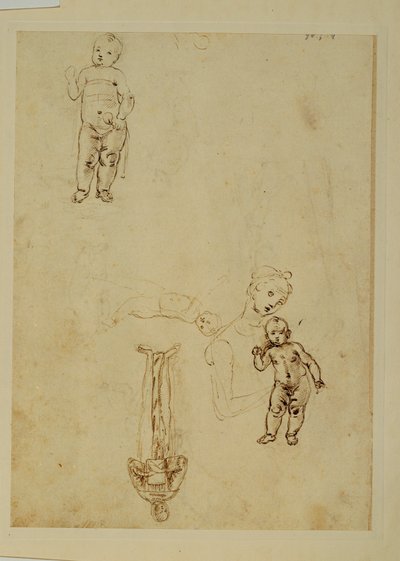 La Vergine e Gesù bambino; due bambini ... da Francesco di Simone (attr. to)