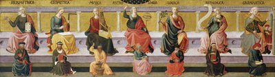 "Le sette arti liberali" (Aritmetica, geometria, musica, astrologia, logica, retorica e grammatica) da Francesco di Stefano Pesellino