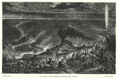 Il passaggio degli Israeliti attraverso il Mar Rosso (incisione) da Francis (after) Danby