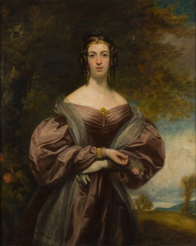 Ritratto a tre quarti di Jessie Duff con una rosa da Francis (follower of) Grant
