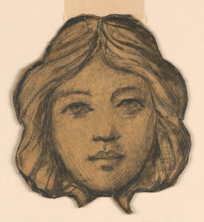 Testa di una donna (Progetto per vetrata) da Francis Augustus Lathrop