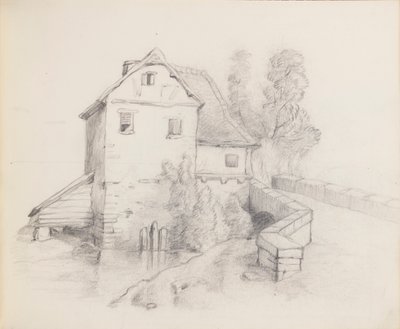 Casa del mulino vicino a un ruscello da Francis Augustus Lathrop