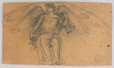 Schizzo di angelo con fiori da Francis Augustus Lathrop
