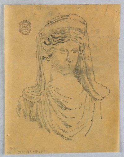 Schizzo di busto di donna da Francis Augustus Lathrop