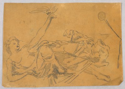 Schizzo di figura femminile con una colomba da Francis Augustus Lathrop