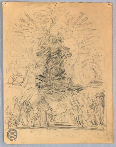 Schizzo di figura su una croce da Francis Augustus Lathrop