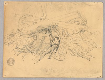 Schizzo di figure che portano una croce da Francis Augustus Lathrop