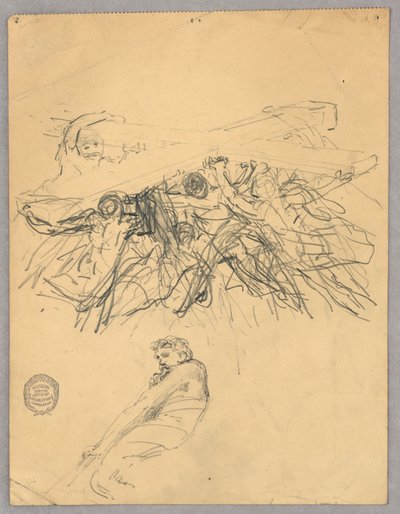 Schizzo di figure che portano una croce da Francis Augustus Lathrop
