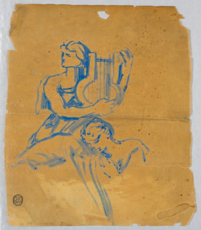 Schizzo di due angeli da Francis Augustus Lathrop