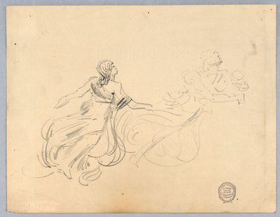 Schizzo di due figure femminili da Francis Augustus Lathrop