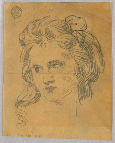 Schizzo della testa di una donna da Francis Augustus Lathrop