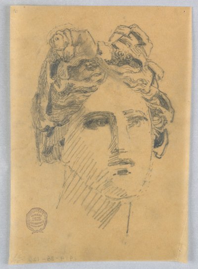Schizzo della testa di una donna da Francis Augustus Lathrop
