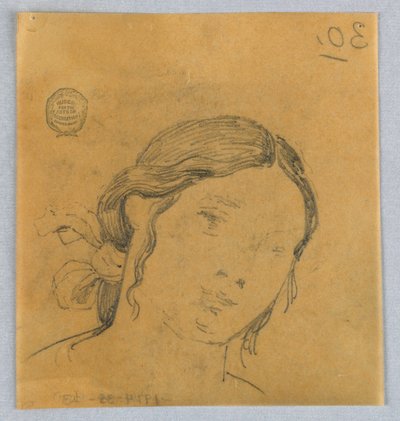 Schizzo della testa di una donna da Francis Augustus Lathrop