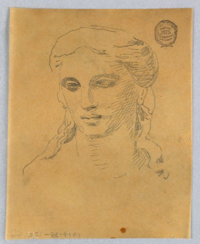 Schizzo della testa di una donna da Francis Augustus Lathrop