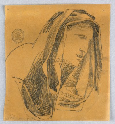 Schizzo della testa di una donna da Francis Augustus Lathrop