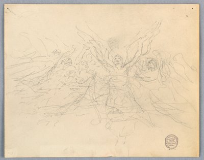 Schizzo di angeli adoranti da Francis Augustus Lathrop