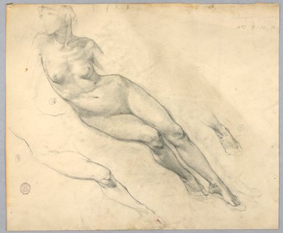 Schizzo di nudo femminile da Francis Augustus Lathrop