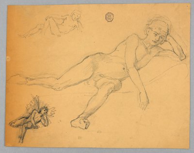 Schizzo di un Nudo Maschile da Francis Augustus Lathrop