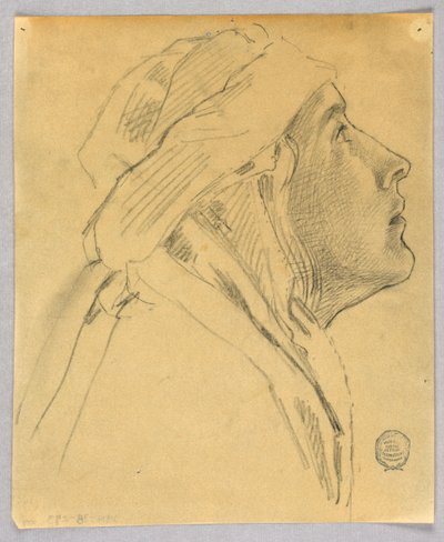 Schizzo della testa di una donna da Francis Augustus Lathrop