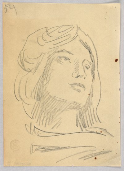 Schizzo della testa di una donna da Francis Augustus Lathrop