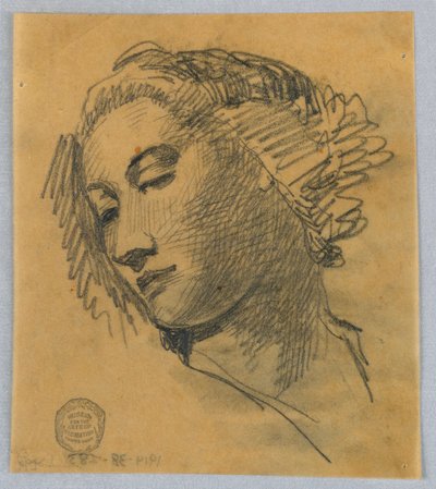 Schizzo della testa di una donna da Francis Augustus Lathrop