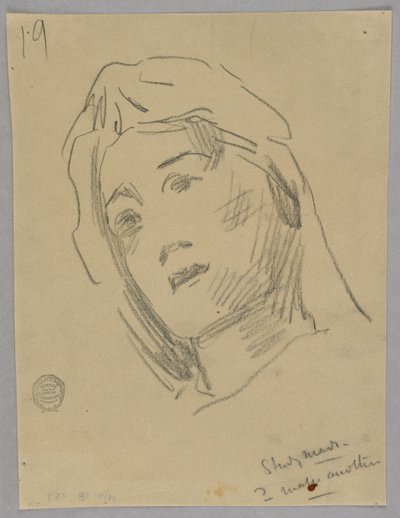 Schizzo della Testa di una Donna da Francis Augustus Lathrop