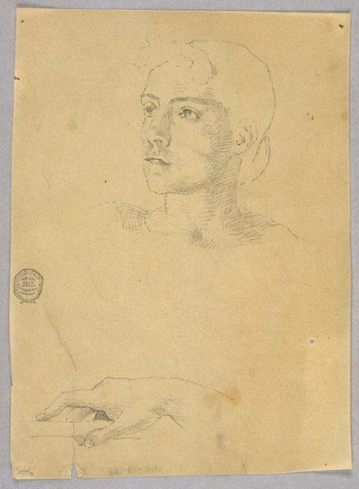 Schizzo della Testa e della Mano di una Donna da Francis Augustus Lathrop