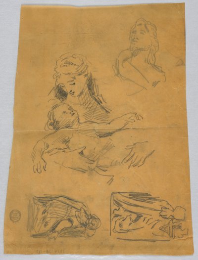Schizzi della Vergine e dei Magi da Francis Augustus Lathrop